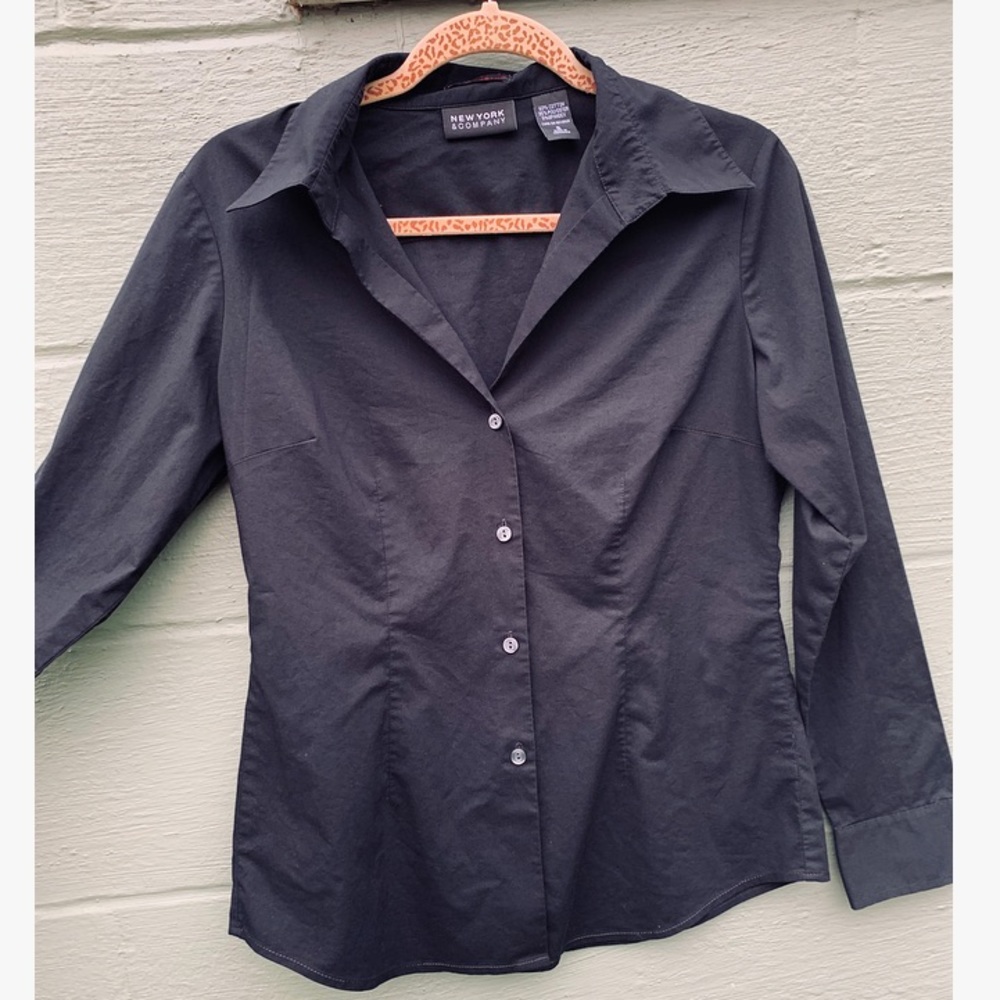 3/$15!!  NY&Co Black Work Button Up